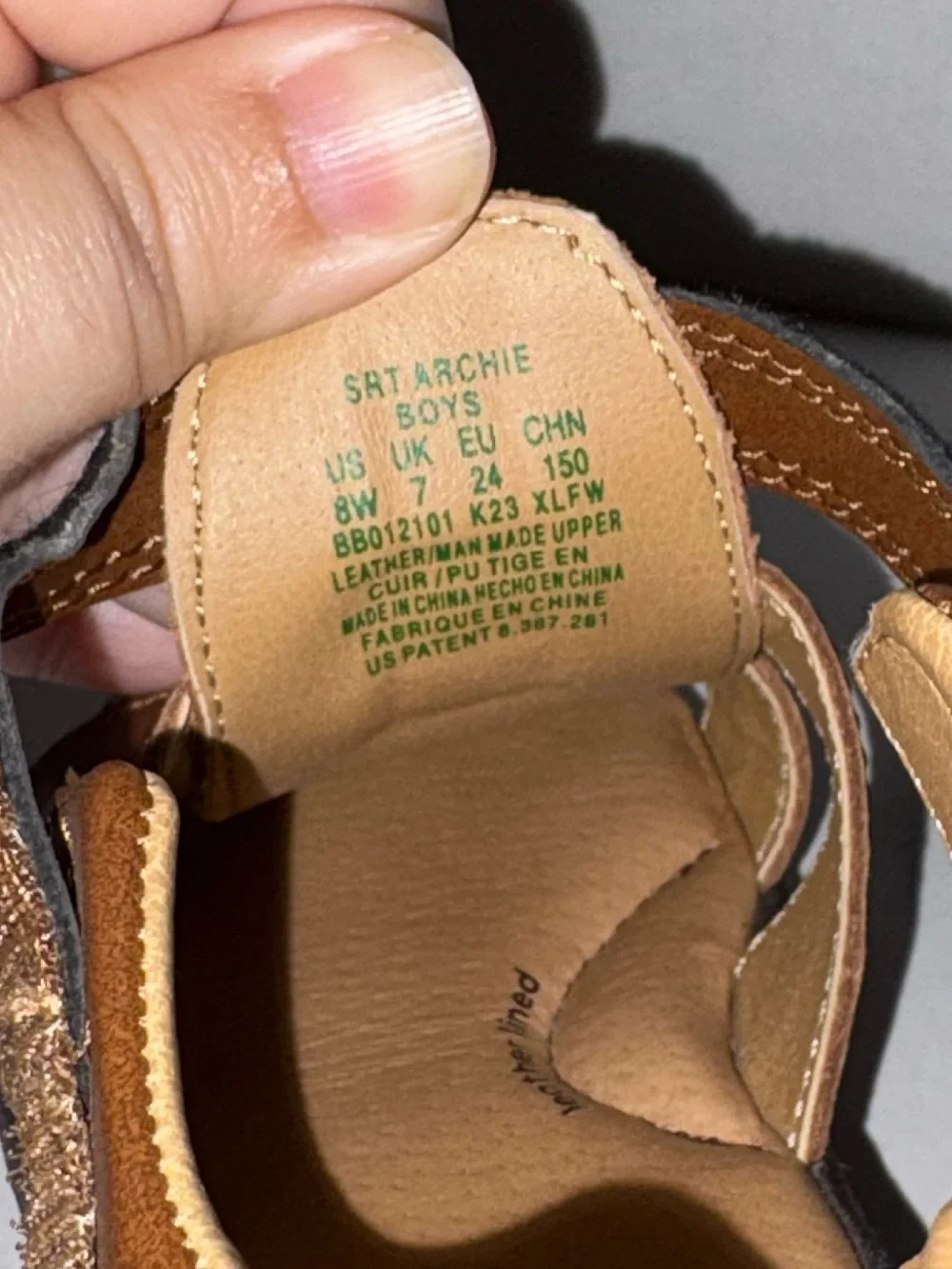 Stride Rite Tan Brown Kids Closed-Toe Fisherman Sandals